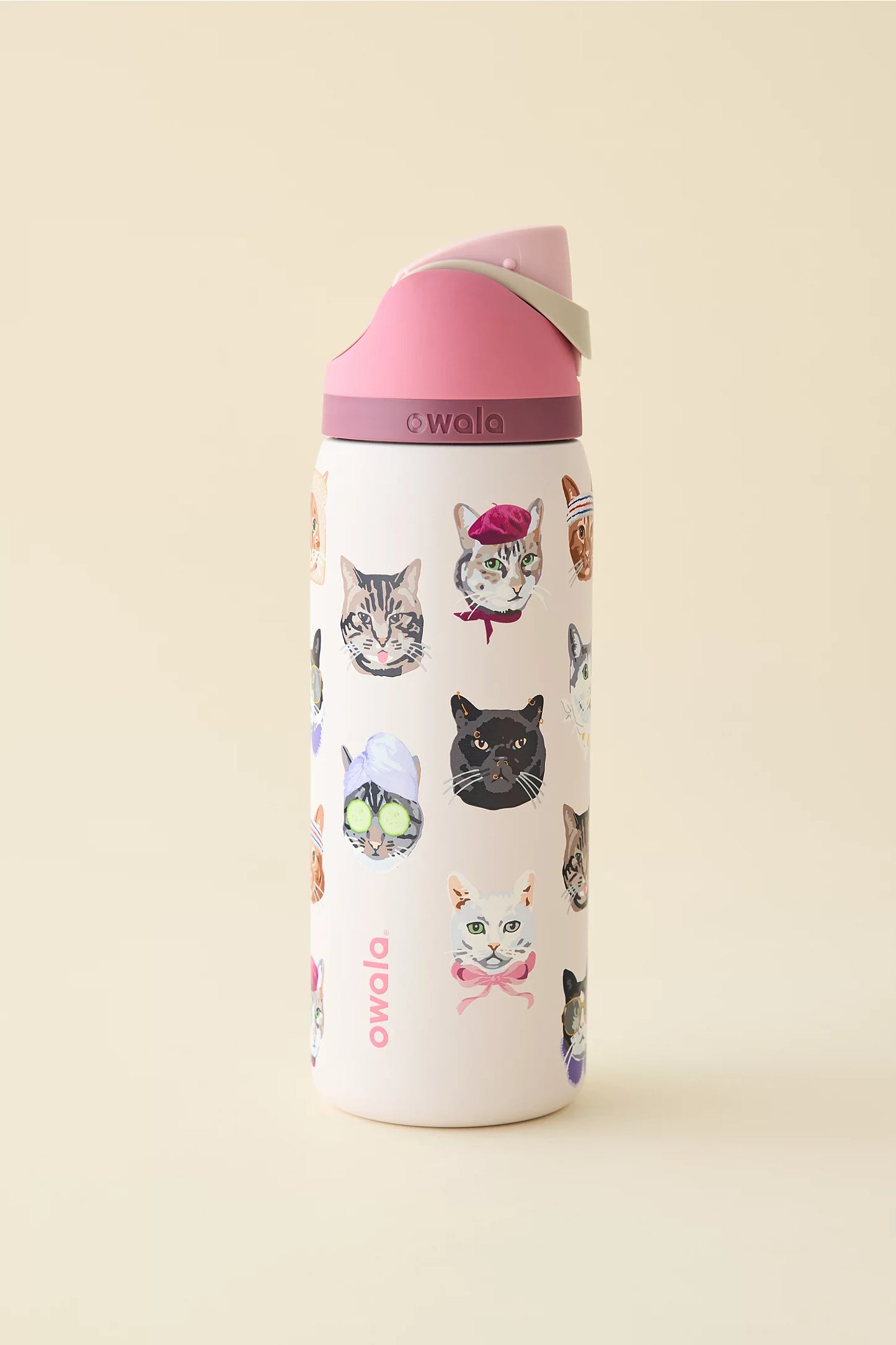 Envio inmediato-Owala UO Exclusive Cat Collage FreeSip 32 oz Water Bottle