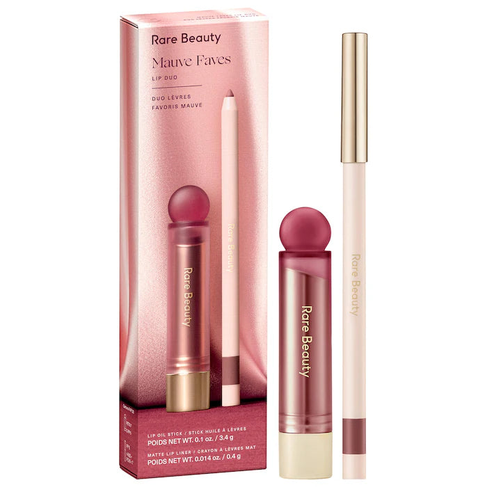 Pre ordena-Rare Beauty by Selena Gomez Mauve Faves Lip Duo Makeup Gift Set