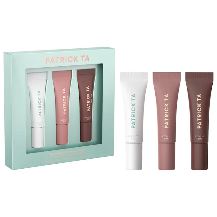 Pre ordena-PATRICK TA Mini Major Moisture Smoothing and Hydrating Tinted Lip Balm Trio Makeup Gift Set