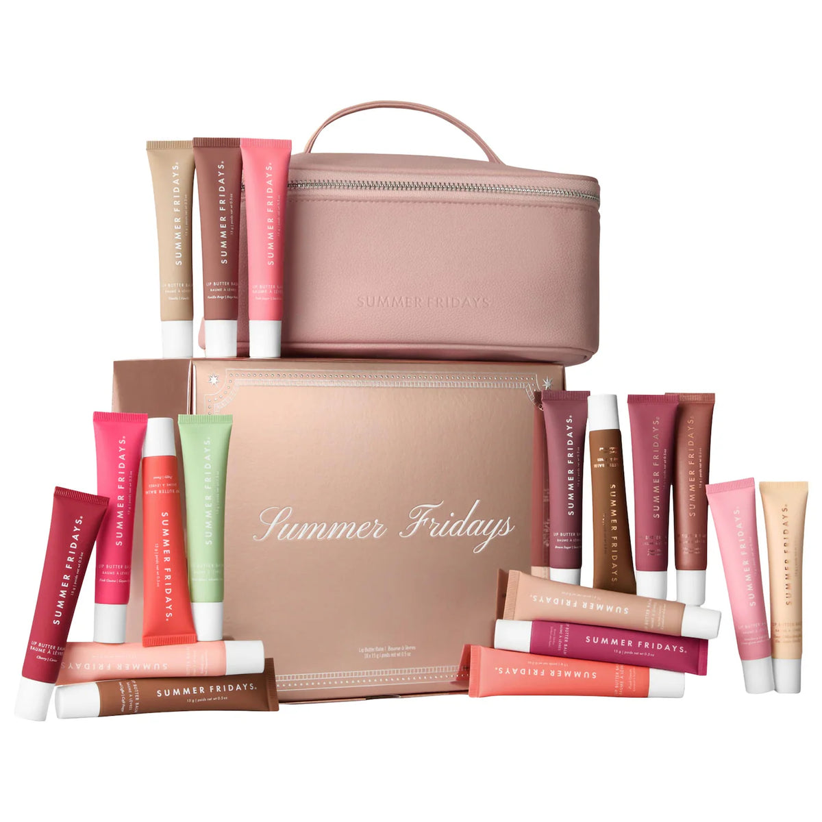 Pre ordena-Summer Fridays The Lip Butter Balm Vault Gift Set with 18 Hydrating Flavors
