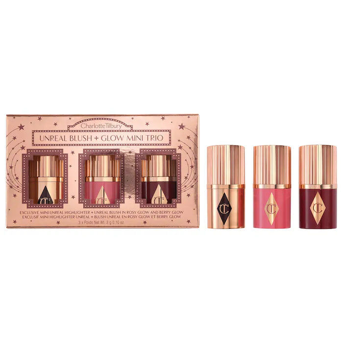 Pre ordena-Charlotte Tilbury Mini Unreal Blush + Glow Trio