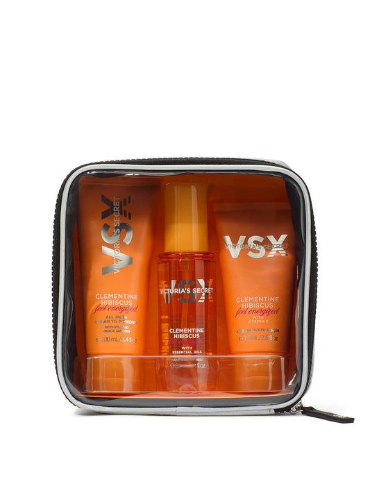 3-Piece Clementine Hibiscus Feel Energized Travel Set VICTORIAS SECRET
