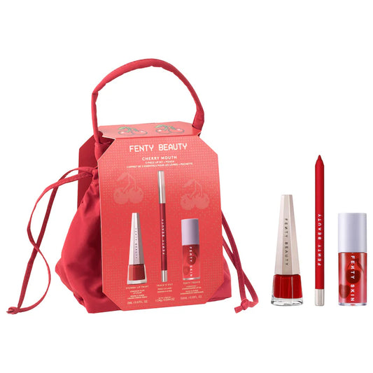 pre ordena-Fenty Beauty by Rihanna Cherry Mouth 3-Piece Lip Set + Pouch