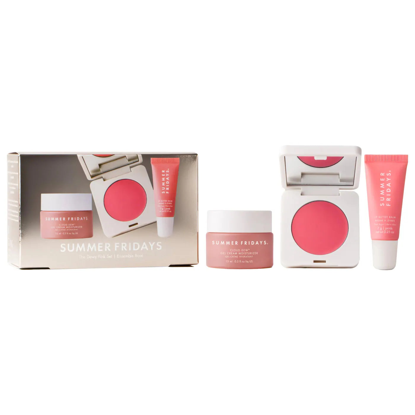 PRE ORDENA-Summer Fridays The Dewy Pink Set with mini Lip Butter Balm in Pink Sugar