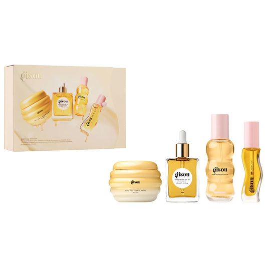 pre ordena-Gisou Glow All The Way Hair and Lip Gift Set