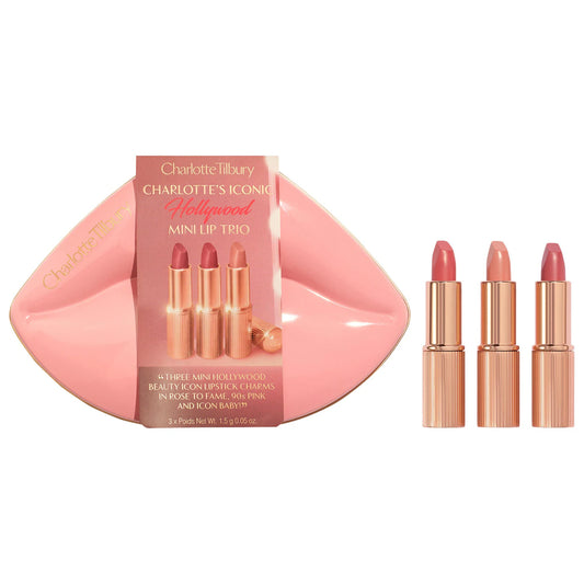 PRE ORDENA-Charlotte Tilbury Mini Iconic Hollywood Lipstick Trio Gift Set