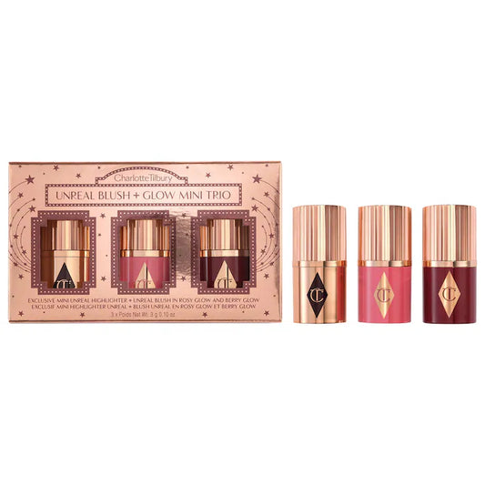 Pre ordena-Charlotte Tilbury Mini Unreal Blush + Glow Trio