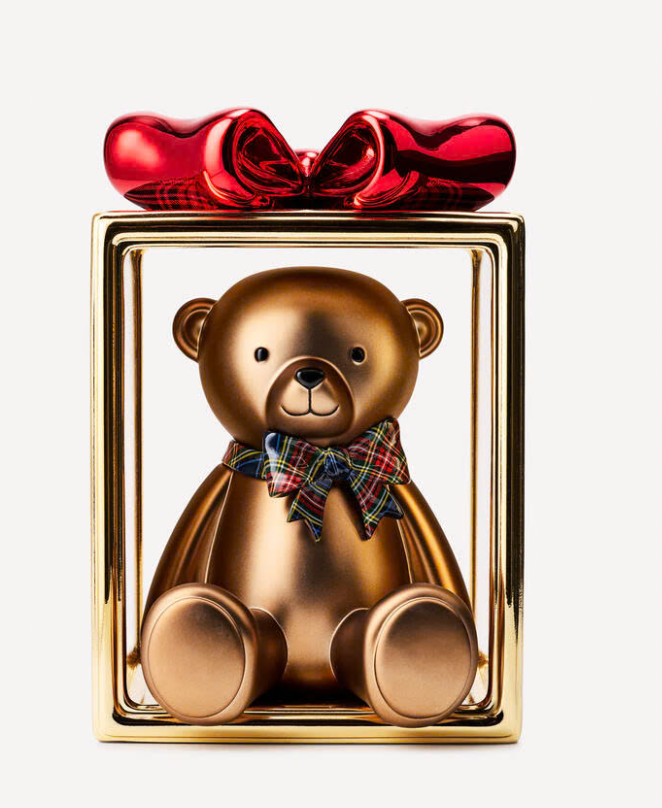 Pre ordena-Teddy Bear Present Pedestal 3-Wick Candle Holder bath& body works